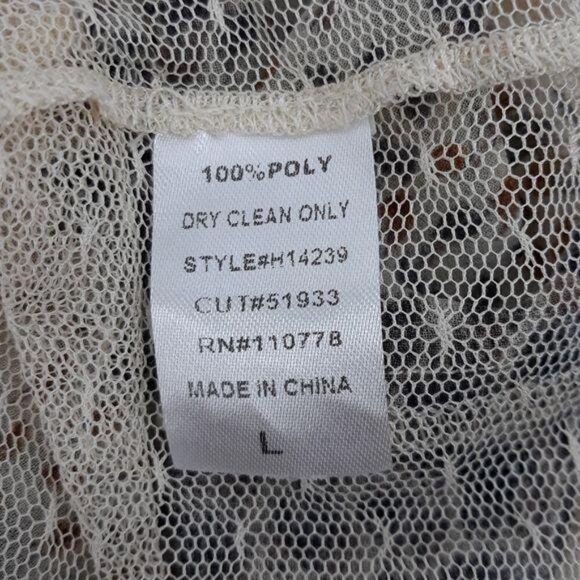 Hazel Boho Lace Crochet Spaghetti Strap Flowy Tiered Sharkbite‎ Tunic Top Sz L - Picture 9 of 10